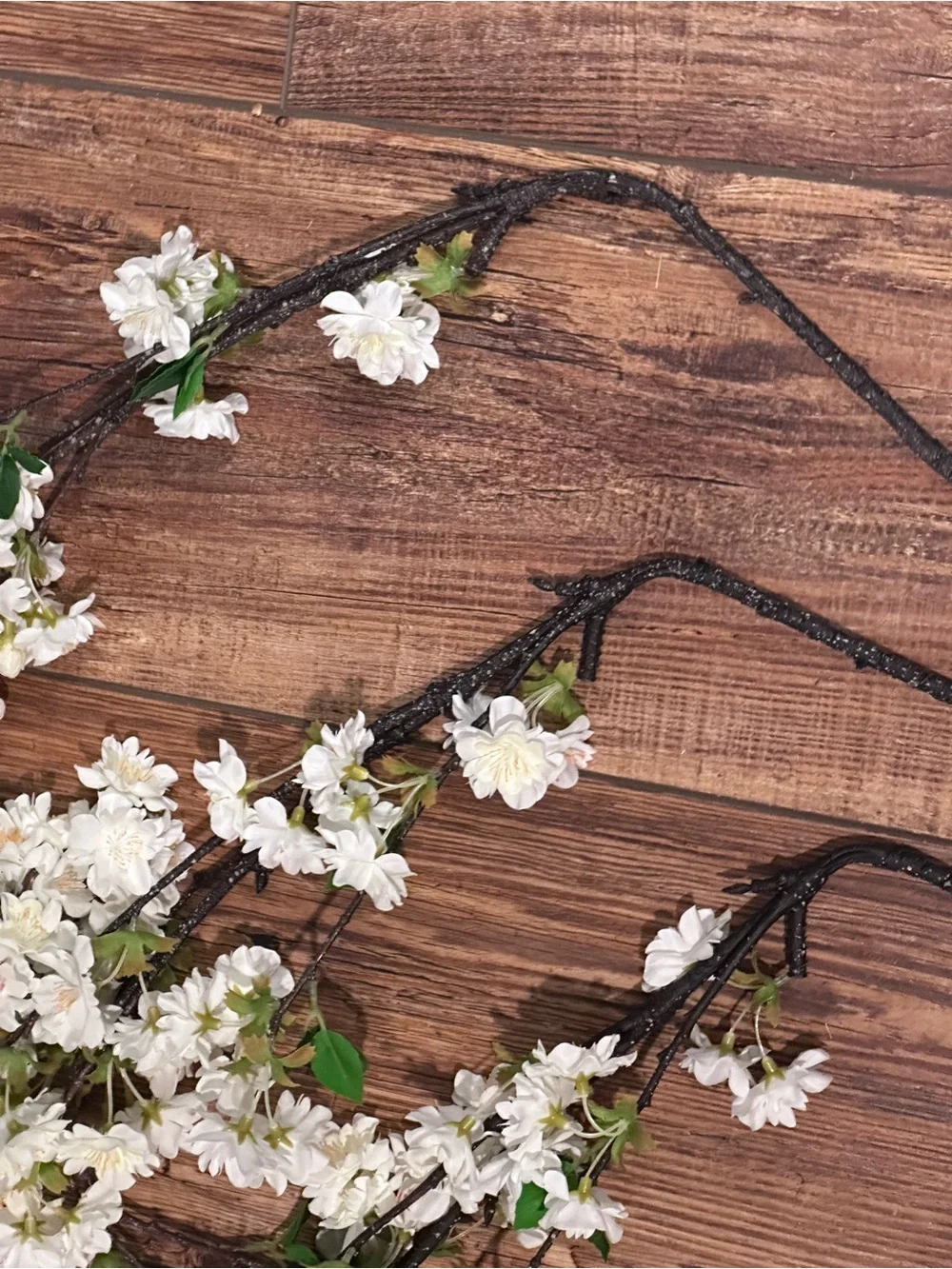 White Artificial Cherry Blossom stems. Senjie 3 pcs/stems. New!